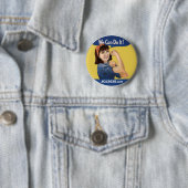 'Jo-sie the Riveter' Round Button, 2¼ Zoll Button (Beispiel)