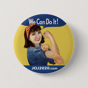 'Jo-sie the Riveter' Round Button, 2¼ Zoll Button