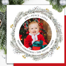 JOACE PEACE LIEBE Red Gold Berry Pine Bough Kranz