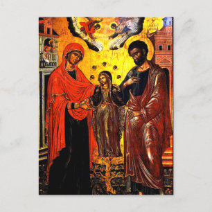 Joachim, Anna und Theotokos von Emmanuel Tzanes Postkarte