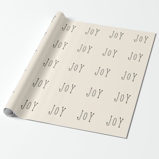 Joam Cream Beige Black Modern Fun Weihnachtsfeiert Geschenkpapier (Ungerollt)