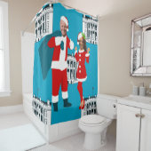 Joan biden santa kamala harris blue white house duschvorhang (Beispiel)