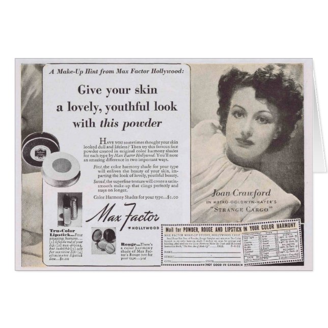 Joan Crawford Face Power Ad (Vorderseite (Horizontal))