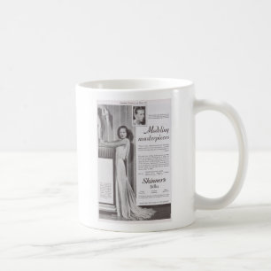Joan Crawford in Adrien für Seide-Werbung Kaffeetasse