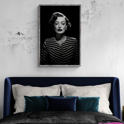 Joan Crawford in noir, black and white poster