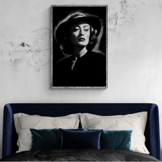Joan Crawford noir, Schwarz-Weiß-Plakat Poster