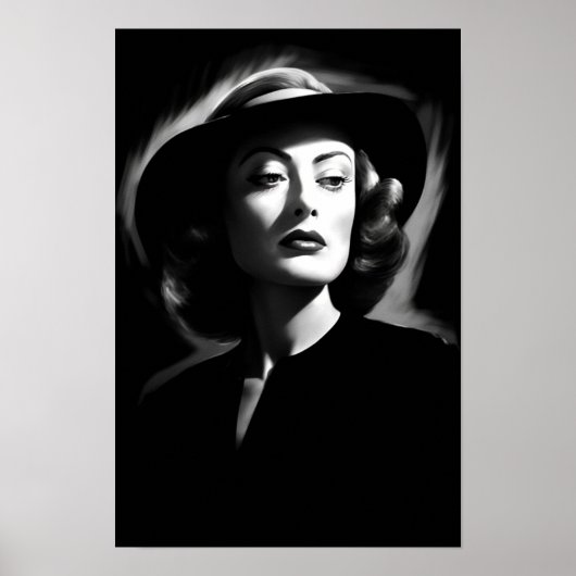 Joan Crawford noir, Schwarz-Weiß-Plakat Poster (Vorne)