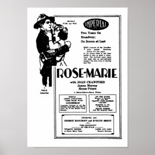 Joan Crawford Rose-Marie stiller Film advertisemen Poster
