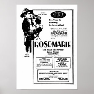 Joan Crawford Rose-Marie Stummfilmwerbung Poster