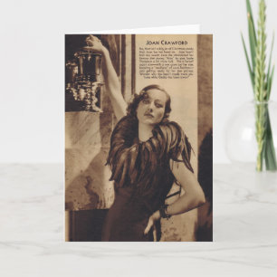 Joan Crawford Vintage-Porträt mit Federn Karte