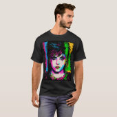 Joan Jett Homage Rainbow Neon Rock Star T - Shirt (Vorne ganz)