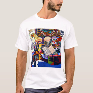 Joan Miro Horse Pipe und Rote Blume T-Shirt