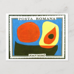Joan Miro Vintage-Briefmarkendesign Postkarte