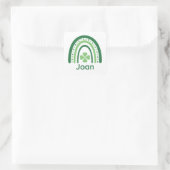 Joan Name Clover Boho Rainbow Quadratischer Aufkleber (Tasche)
