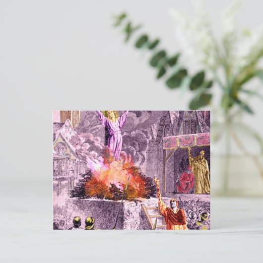 Joan of Arc Burns Postkarte (Stehend Vorderseite)