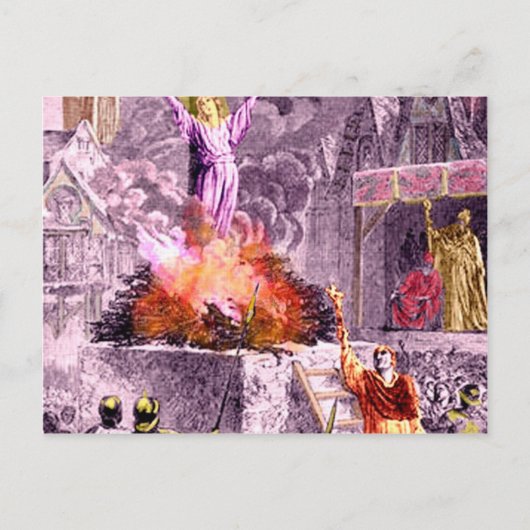 Joan of Arc Burns Postkarte (Vorderseite)
