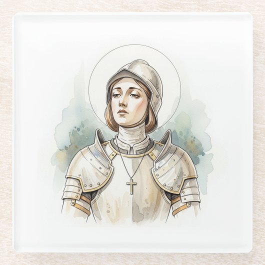 Joan of Arc , Catholic Gifts Glasuntersetzer (Vorderseite)