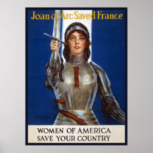 Joan of Arc French Heroine Knight National Held Poster