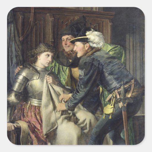 Joan of Arc Insulted in Prison, 1866 Quadratischer Aufkleber (Vorderseite)