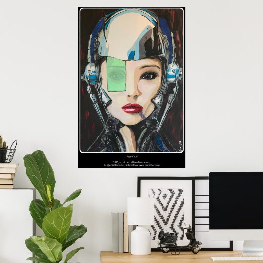 'Joan of Arc' Malerei auf einem Poster (Heimbüro)