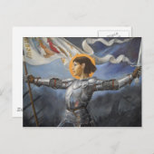 Joan of Arc mit Banner Postkarte (Vorne/Hinten)