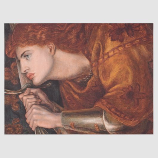 Joan of Arc (Portrait) (von Dante Gabriel Rossetti Seidenpapier (Vorderseite)