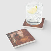 Joan of Arc (Portrait) (von Dante Gabriel Rossetti Steinuntersetzer (Seitenansicht)