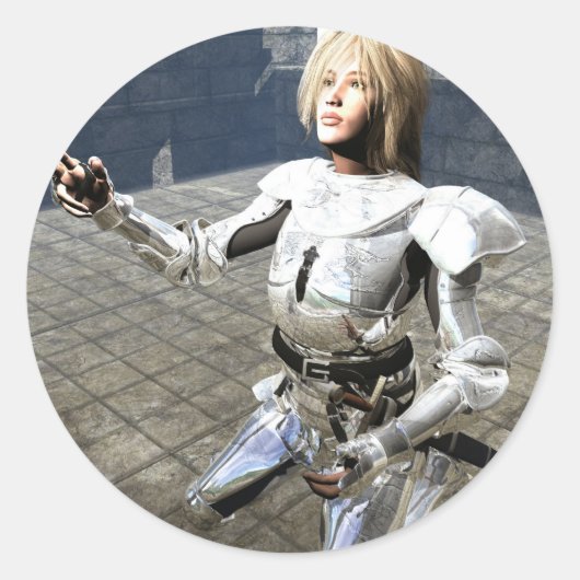Joan of Arc Runder Aufkleber (Vorderseite)