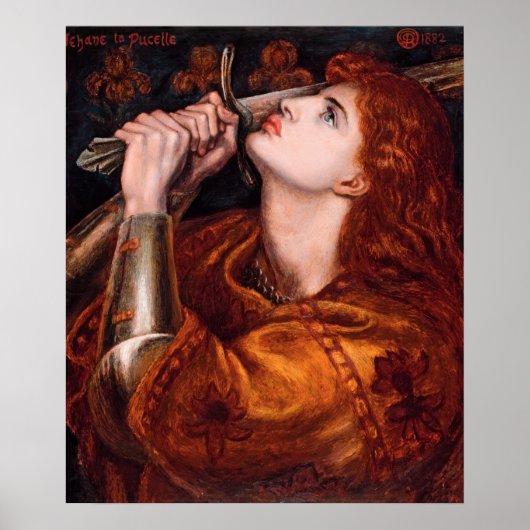 Joan of Arc von Dante Gabriel Rossetti Poster (Vorne)