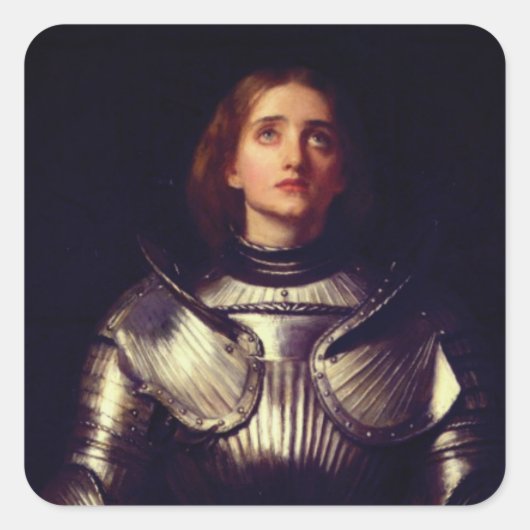 Joan of Arc von John Everett Millais Quadratischer Aufkleber (Vorderseite)