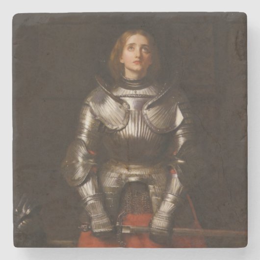 Joan of Arc (von John Everett Millais) Steinuntersetzer (Vorderseite)