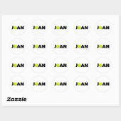 Joan Tennis Runder Aufkleber (Blatt)