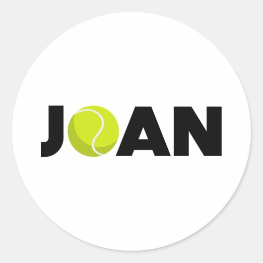 Joan Tennis Runder Aufkleber (Vorderseite)