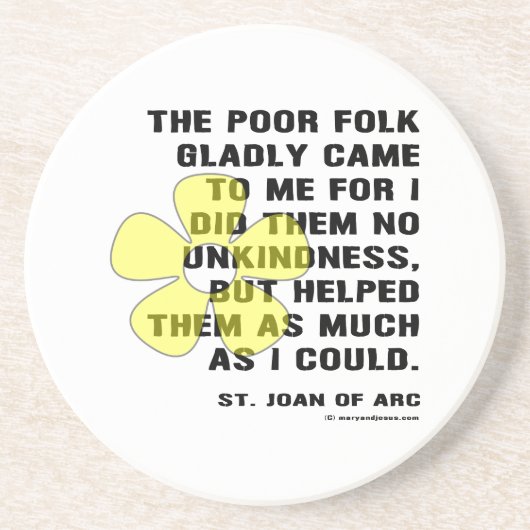 Joan von Arc helped Poor Folk Getränkeuntersetzer (Vorne)