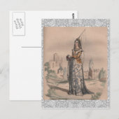 Joan von Arc mittelalterliche französische Modekos Postkarte (Vorne/Hinten)