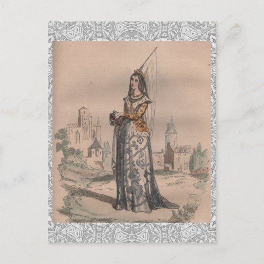 Joan von Arc mittelalterliche französische Modekos Postkarte (Vorderseite)