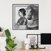 Joan von Arc und ihr Kriegspferd Poster (Heimbüro)