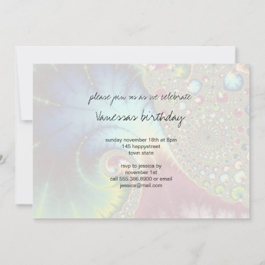 Joanie 50 Fraktal Art Einladung (Rückseite)