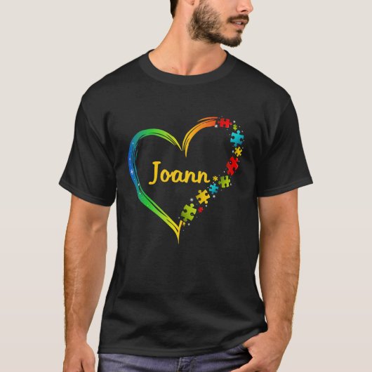 Joann Autismus Bewusstsein Herz-Rätsel Idee 2020 T-Shirt (Vorderseite)