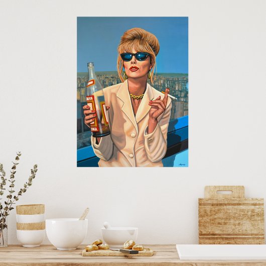 Joanna Lumley als Patsy Stone-Gemälde Poster (Küche)