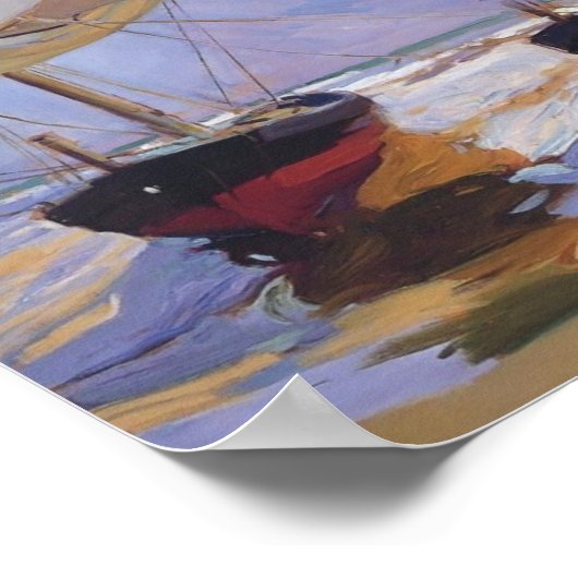 Joaquín Sorolla - Angezogene Boote Poster (Ecke)