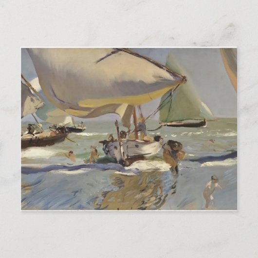 Joaquín Sorolla - Boote am Strand Postkarte (Vorderseite)