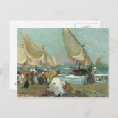Joaquin Sorolla - Boote am Strand von Valencia Postkarte (Vorne/Hinten)
