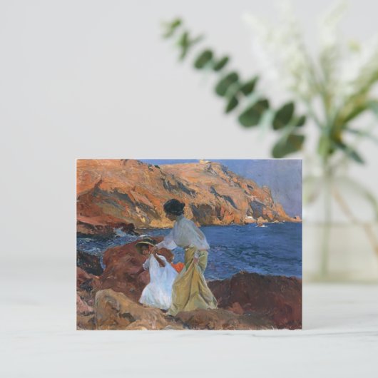 Joaquín Sorolla- Clotilde und Elena auf den Felsen Postkarte (Stehend Vorderseite)
