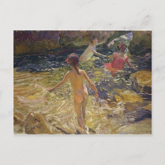 Joaquín Sorolla - Das Bad, Javea Postkarte (Vorderseite)