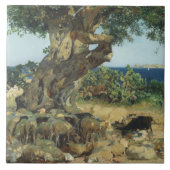 Joaquin Sorolla - der Johannisbrotbaum-Baum Fliese (Vorderseite)