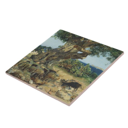 Joaquin Sorolla - der Johannisbrotbaum-Baum Fliese (Seite)