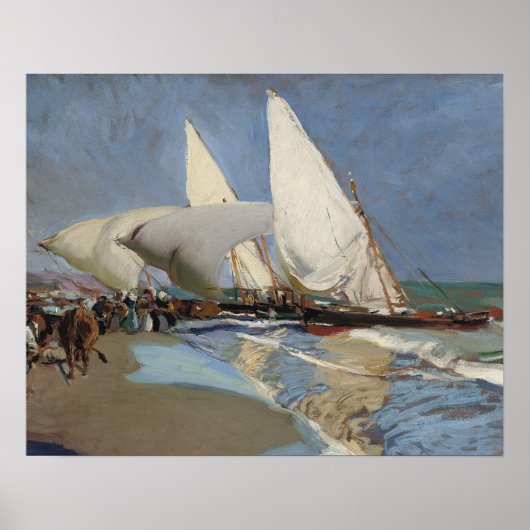 Joaquin Sorolla - Der Strand von Valencia Poster (Vorne)