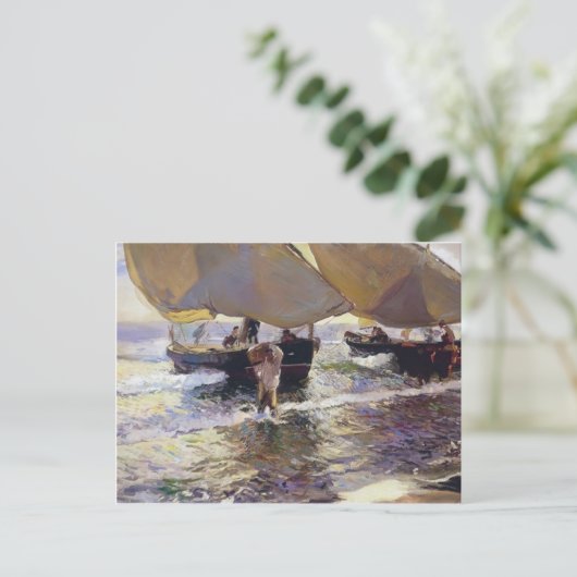 Joaquín Sorolla - Die Ankunft der Boote Postkarte (Stehend Vorderseite)