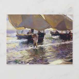 Joaquín Sorolla - Die Ankunft der Boote Postkarte